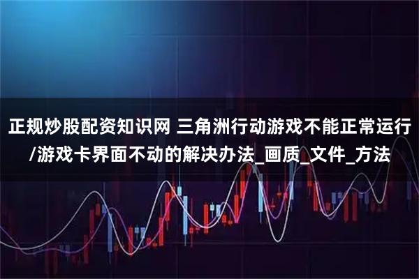 正规炒股配资知识网 三角洲行动游戏不能正常运行/游戏卡界面不动的解决办法_画质_文件_方法