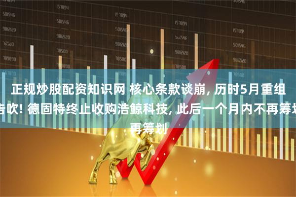 正规炒股配资知识网 核心条款谈崩, 历时5月重组告吹! 德固特终止收购浩鲸科技, 此后一个月内不再筹划
